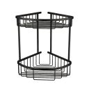 Black Double Corner Shower Basket
