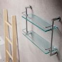 Round Chrome Double Glass Shelf