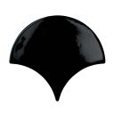 Pescara Ceramic Black Fan Tile 150x134mm