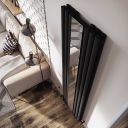 Corex Black Vertical Mirror Radiator - 1800x500mm