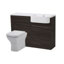 Tavistock Match Tundra Wood Right Hand Combination Vanity Basin & WC Unit 1200mm