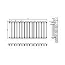 Etam Grey Horizontal Column Radiator 600x1340mm