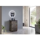 Odion Metallic Floor Standing Vanity Unit with Black Basin 500mm