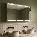 Corton Motion Sensor Illuminated LED Mirrored Wall Cabinet 1200x700mm
