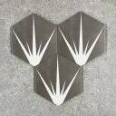 Lotus Hex Matt Grey Hexagon Porcelain Tile - 198x228mm Configuration 3