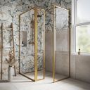 Amien Brushed Gold Clear Glass Shower Screen