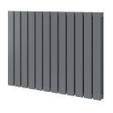 Perth Grey Double Vertical Flat Panel Radiator 600x816mm