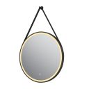 Talon Matt Black Round LED Heated Hanging Bathroom Mirror 600x900mm
