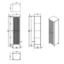 Addison Ribbed Tall Storage Unit Spec Drawing