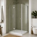 Glyn Chrome Frameless Hinged Shower Door