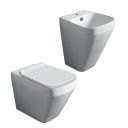 Belgrove White Rimless Toilet and Wall Hung Basin Suite