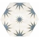 Elise Decor Blue Hexagon Matt Porcelain Tile 228x198mm