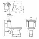Standard Close Coupled Toilet & Push Button spec