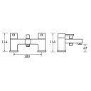 Bath Shower Mixer Tap Dimension Drawing