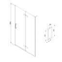 Lanka Hinged Shower Door 1000mm Spec Drawing