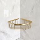 Brushed Gold Single Corner Shower Basket