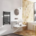 Neptune Matt Black Electric Heated Towel Rail 770x500mm
