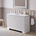 Traditional roomset showing the Hayward White Ribbed Floor Standing Vanity Unit 1200mm