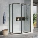 Fabio Gunmetal Sliding Shower Door Offset Quadrant