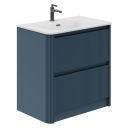 1000mm Wish Ribbed Floorstanding Vanity Unit with Drawers in Blue