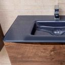 Erin Rosewood Floor Standing Vanity Unit with Grey Glass Basin 900mm