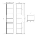 Snowdon Concrete and Black Wall Mounted Tall Storage Cabinet