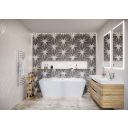 Lotus Hex Matt Grey Hexagon Porcelain Tile - 198x228mm Configuration Roomset