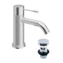 Moray Chrome Knurled Basin Tap & Waste