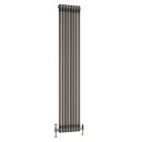 Clement Raw Metal Double Vertical Column Radiator - 1800x380mm