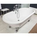 Roomset image from above showing the internals of the Mere Traditional Freestanding Acrylic Bath with Chrome Feet 1780x800mm
