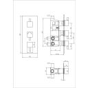 Triple Outlet Square Concealed Shower Valve with Diverter Spec
