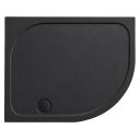 Black Slate Effect Non Slip Right Hand Offset Quadrant Shower Tray