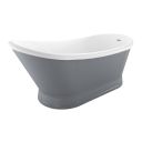Hoff Matt Grey Industrial Freestanding Acrylic Bath 1676x780mm