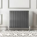 Perth Grey Double Vertical Flat Panel Radiator 600x680mm