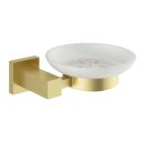 Quad Brushed Gold Ceramic Soap Dish Holder