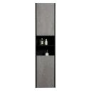 Snowdon Concrete and Black Wall Mounted Tall Storage Cabinet