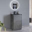 Odion Concrete Floor Standing Vanity Unit with Black Basin 500mm