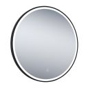 Avery Black Circle Round Illuminated LED Heated Bathroom Mirror 700x700mm