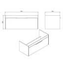 Britton Shoreditch Caramel Single Drawer Wall Hung Vanity Unit with Ice Blue Worktop 1000mm