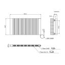 Peru Smart Electric Panel Plug-In Heater 500x947mm Technical Drawing