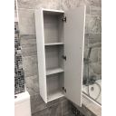 Esk White Wall Mounted Tall Storage Cabinet with Black Handle