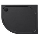 Black Slate Effect Non Slip Left Hand Offset Quadrant Shower Tray 1000x900mm
