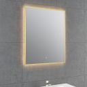 Rione Gold Rectangular Backlit LED Heated Mirror 500x725mm