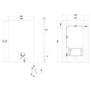 Rione Rectangular Backlit LED Heated Mirror 450x725mm Dimensions Drawing