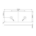 Ellis Wall Hung 1200mm Vanity Unit with Worktop Spec Drawing