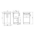 Tavistock Compass Gloss White Floor Standing Vanity Unit with Ceramic Basin 500mm