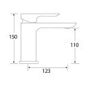 Cairo Chrome Waterfall Bath Shower Mixer Tap - dimensions