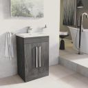 Nante Dark Elm Floor Standing Vanity Unit with Ceramic Basin 515mm