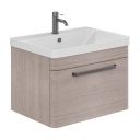 Esk Stone Grey Wall Hung Vanity Unit and Basin with Gunmetal Handles 800mm