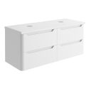 Ellis Wall Hung 1200mm Vanity Unit in Matt White with White Worktop
